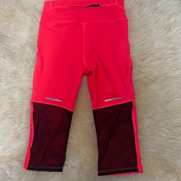 NWT $85 THE NORTH FACE Women XS Capri Leggings Tights Running Gym Yoga NEON PINK - Picture 12 of 13